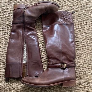 Tory Burch brown riding boots